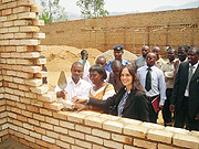 District officials inaugurate the construction of a clasroom block in Karama Sector. (File photo)