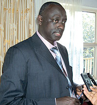 High Court president Johnston Businge speaking to the media.