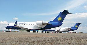 The newly acquired CRJ 200s by Rwandair