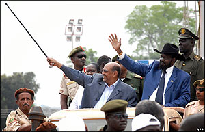 Sudanese President Omar Bashir and Vice President, Salva Kiir