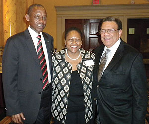 Ambassador James Kimonyo, Dr. Jendayi Frazer and Andrew Young during the Rwanda Economic Development Forum in Washington DC.