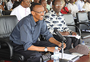 President Kagame listens and engages with citizens in Ruhango