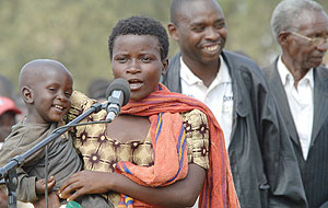 This resident thanked President Kagame for  the Girinka programme and said she would wait patiently for her turn
