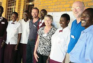 Some of the students of Gil Barham secondary school and trainers pose for a group photo shortly after the seminar. (Photo: S. Mugisgha)