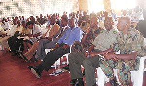 Officials attending a security meeting on Wednesday. (Photo: P. Ntambara)