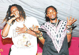 Radio and Weasal in concert. Their recent show was cancelled because it was too long.