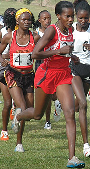 Two-time Olympian Epiphanie Nyirabarame in action during last yearu2019s East Africa Military Games.