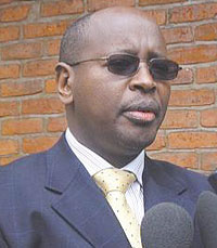 The Local Government Minister, James  Musoni. Local government leaders were in a meeting in Musanze.