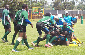 Rwandau2019s Silverbacks in action during a recent regional tournament. 