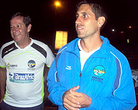 Current headcoach Paulo de Tarso Milarge with his assistant Rubens Bordinhon after arriving in the county on Tuesday.(Photo / B. Mugabe)
