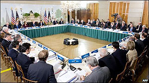 Even the shape of the table for the debate at Blair House, opposite the White House, had been subject to dispute