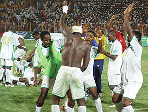 HAPPY MEMORIES: Atraco palyers celebrate after winning the 2009 Kagame Cup in Khartoum. The Rwandan side will be hoping for a happy return to Sudan when they take on El-Amal this evening. (File photo)