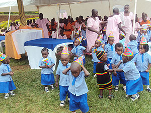 Some of the children who will benefit from the nursery school at Kigali Central Prison. (Photo; F. Kanyesigye)
