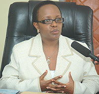 The Permanent Secretary in the Ministry of Education, Sharon Haba speaking to the media after the signing. (Photo/ F.Goodman)
