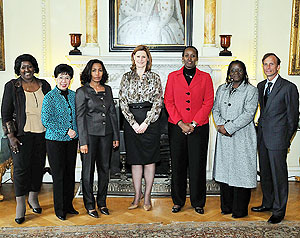 L-R: Dr. Agnes Binagwaho, Dr. Margaret Chan, Her Excellency Mrs. Azeb Mesfin, First Lady of Ethiopia, Mrs. Sarah Brown, First Lady Jeannette Kagame, Bience Gawanas, Mark Dybul