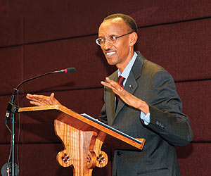 President Kagame addressing the RCS yesterday.( Photo/ Urugwiro Village)