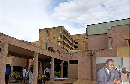 The entrance to the National Parliment. (Inset) Dr Vincent Biruta, President of the Senate.