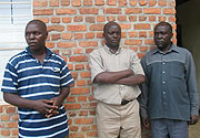 ARRESTED: Bisengabagabo, Hitiyaremye and Iryivuze at Muhima police station yesterday.(Photo/Police)
