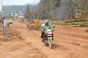 UNDER CONSTRUCTION; Nyamirambo road is one of the city roads that are under construction (Photo;J. Mbanda)