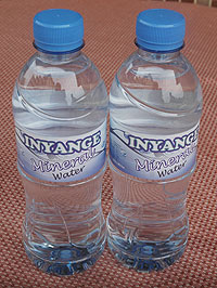 Inyange mineral water in its new bottle without the quality mark. (File photo)
