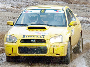 Davite powers his Subaru during the 2008 Irushanwa rally. The driver wants a podium finish in the KCB Safari rally. (File photo)