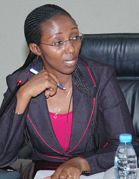 The State Minister in Charge of Water and Energy, Eng. Coletha Ruhamya