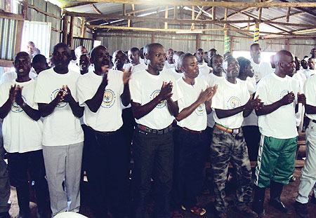 A cross section of the ex-combatants who were discharged on Friday.(Photo/ B. Mukombozi)