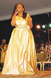 Diane looked gorgeous in a glittering long dress.