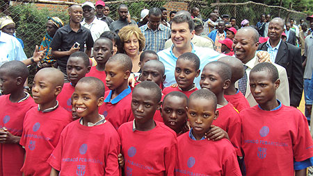 Some of the Kiziba children who will benefit from the Multi- purpose Education Centre.
