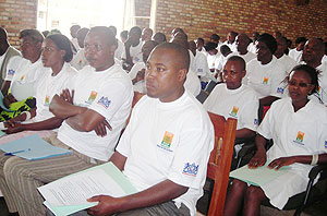 Members of the business community in Nyamagabe during a meeting organised by PSF. (Photo: P. Ntambara)