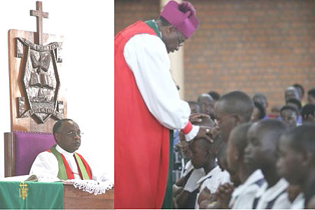 L-R : Bishop John Rucyahana ; A servant of the Lord