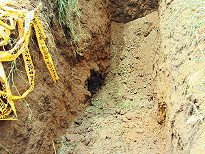 The ammunitions produced deafening sound and dug a very deep hole as seen here. (Photo/ S. Rwembeho)