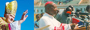 L-R : Pope Benedict XVI waves to pilgrims as he arrives at Saint Peteru2019s Square in the Vatican to celebrate Palm Sunday mass. The Vatican apologised to the Irish people but hasnu2019t apologised for its involvement in Rwandau2019s 1994  Genocide against the Tutsi