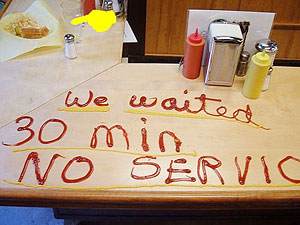 Bad service drives customer away.