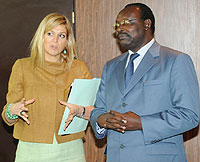 BNR Governor Francois Kanimba and Princess Maxima of Netherlands. (Photo J Mbanda)