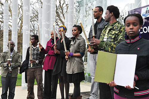 Rwandans commemorating the Genocide in Paris, France