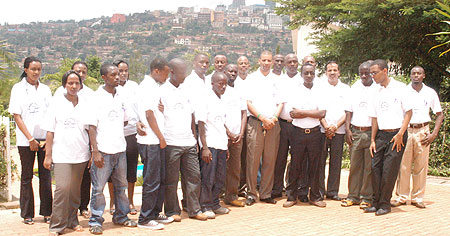 Some of the Nakumatt staff at Gisozi Memorial Centre (Photo: G. Mugoya)