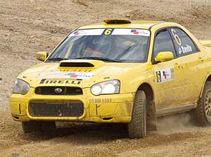 Giancarlou2019s Subaru in action during last yearu2019s KCB Rwanda Mountain Gorilla rally. (File Photo)