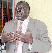 Minister Tharcisse Karugarama emphasizing a point after the workshop.(Photo: S. Rwembeho)