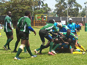 Rwandau2019s national side u2018the Silverbacksu2019 in action during a recent regional event. Buffaloes forms the lionu2019s share of the team. (File photo)