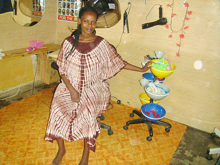 Betty Mukeshimana, in a salon. ( Photo. G Mugoya)