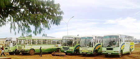 The impounded buses. (Photo / F. Ntawukuriryayo)