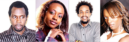 L-R : Jimmy Rudahunga ; Happiness Kabatesi ;  Christian Rwirangira ; Miss JoJo.