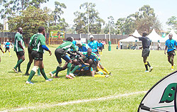 Rwandau2019s national side u2018the Silverbacksu2019 in action during a recent regional event. Buffaloes forms the lionu2019s share of the team.