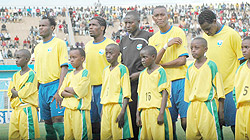 Amavubi players line up ahead of one of 2010u2019s Africa Nations Cup qualifiers. The team is ranked 107 in the world.