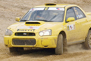 Giancarlou2019s yellow Subaru will be in action this afternoon. (File photo)