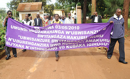 Journalists on the march. They have a debt to the Rwandan people.