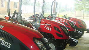 The new tractors that are now available to farmers (Photo by K. Odoobo)