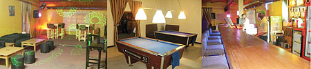 L-R : Insider the club ; New pool tables ; Planet Clubu2019s bar side.