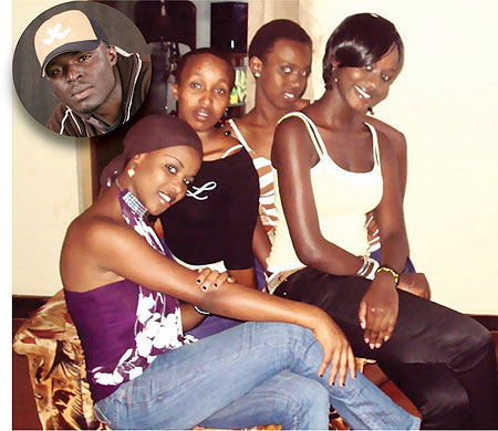 Josiane, Allioni,Yvette and Nicky make up  the J-A-V-K a female music group. Inset is Uncle Austin, the music groupu2019s manager. Photo. G.Mugoya